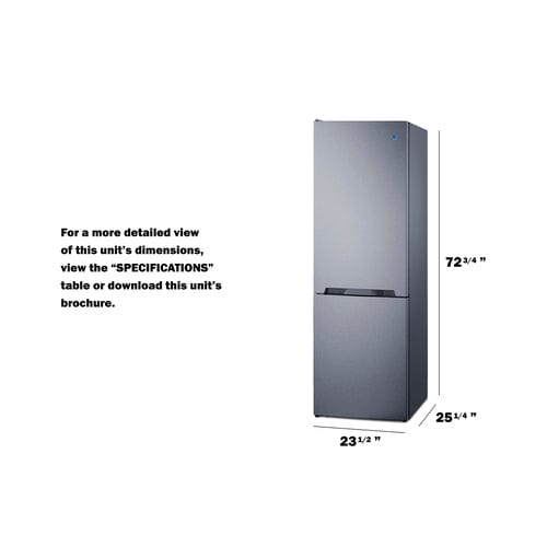 Summit Refrigerators Summit 24" Wide Wide Bottom Mount Refrigerator-Freezer