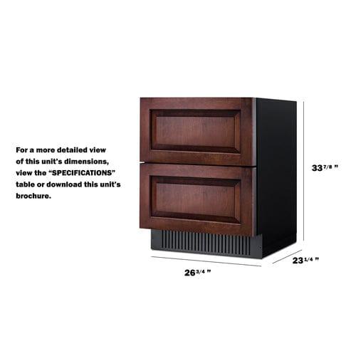 Summit Outdoor All-Refrigerator Summit 27" Wide 2-Drawer All-Refrigerator (Panels Not Included) SPR275OS2DPNR