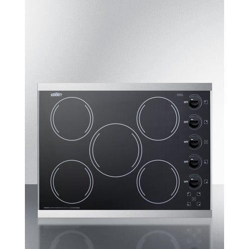 Summit Summit 27" Wide 230V 5-Burner Radiant Cooktop CRS5B13B