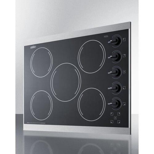 Summit Summit 27" Wide 230V 5-Burner Radiant Cooktop CRS5B13B