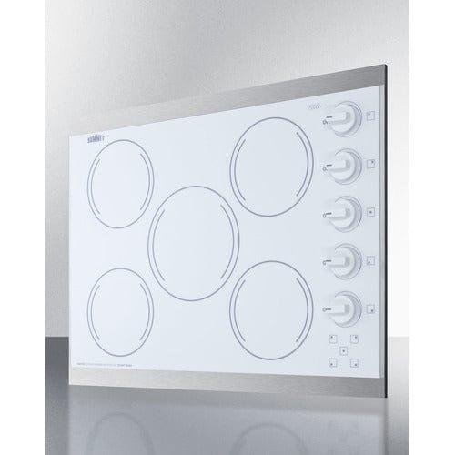 Summit Summit 27&quot; Wide 230V 5-Burner Radiant Cooktop CRS5B14W