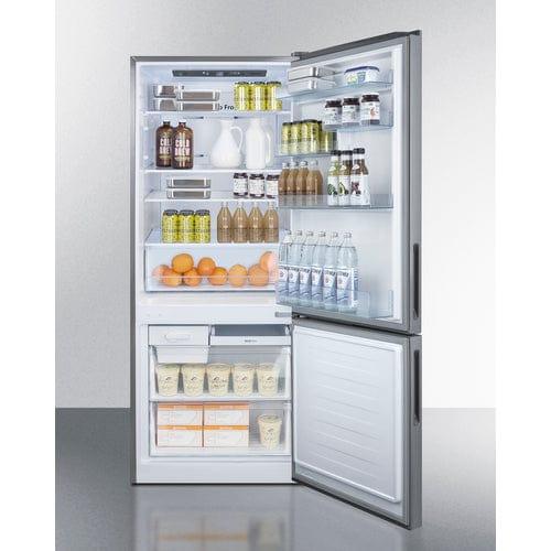 Summit Refrigerators Summit 28" Wide Bottom Freezer Refrigerator FFBF279SSX