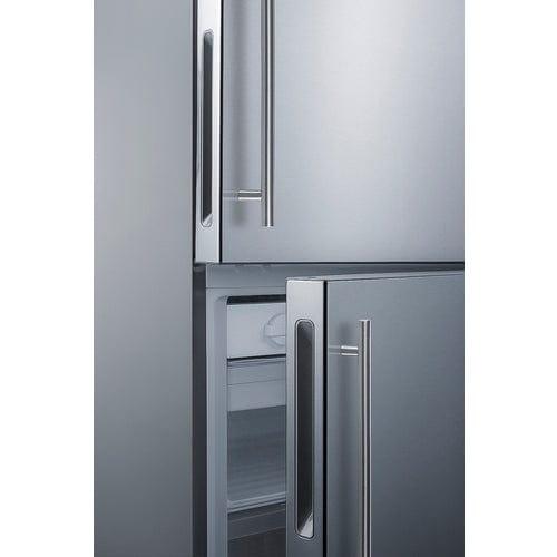 Summit Refrigerators Summit 28" Wide Bottom Freezer Refrigerator FFBF279SSXH72