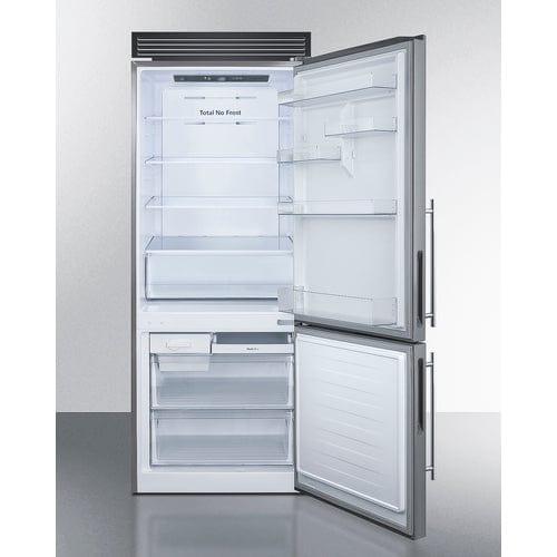 Summit Refrigerators Summit 28" Wide Bottom Freezer Refrigerator FFBF279SSXH72