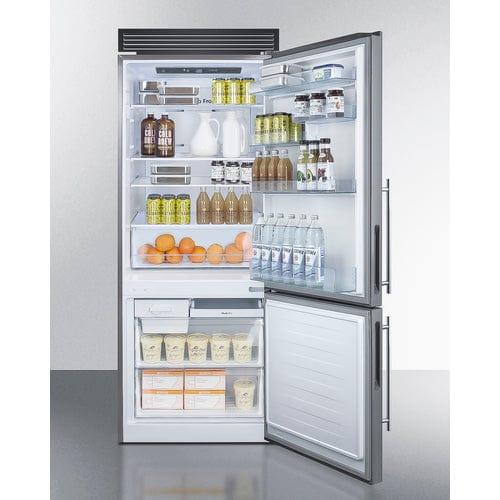 Summit Refrigerators Summit 28" Wide Bottom Freezer Refrigerator FFBF279SSXH72