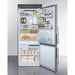 Summit Refrigerators Summit 28" Wide Bottom Freezer Refrigerator FFBF279SSXH72