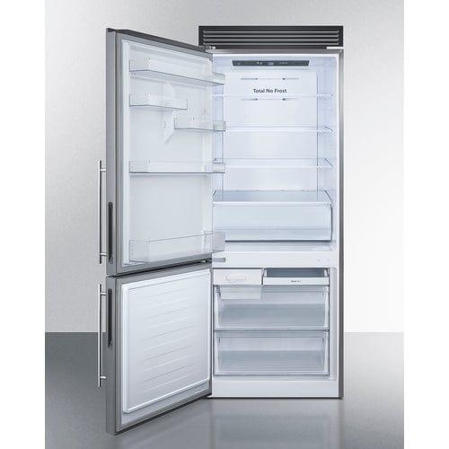 Summit Refrigerators Summit 28&quot; Wide Bottom Freezer Refrigerator FFBF279SSXH72LHD