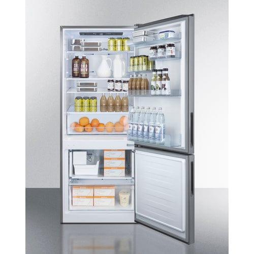 Summit Refrigerators Summit 28&quot; Wide Bottom Freezer Refrigerator FFBF279SSXIM