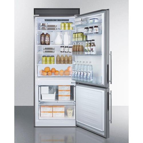 Summit Refrigerators Summit 28&quot; Wide Bottom Freezer Refrigerator FFBF279SSXIMH72