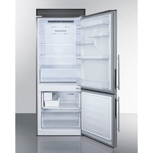 Summit Refrigerators Summit 28&quot; Wide Bottom Freezer Refrigerator FFBF279SSXIMH72