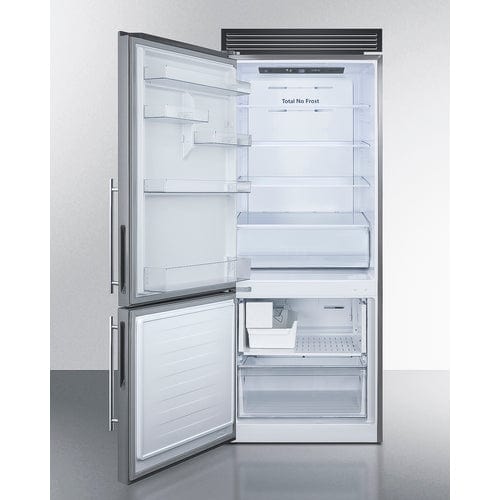 Summit Refrigerators Summit 28&quot; Wide Bottom Freezer Refrigerator FFBF279SSXIMH72LHD