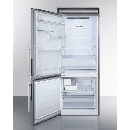 Summit Refrigerators Summit 28" Wide Bottom Freezer Refrigerator FFBF279SSXIMH72LHD