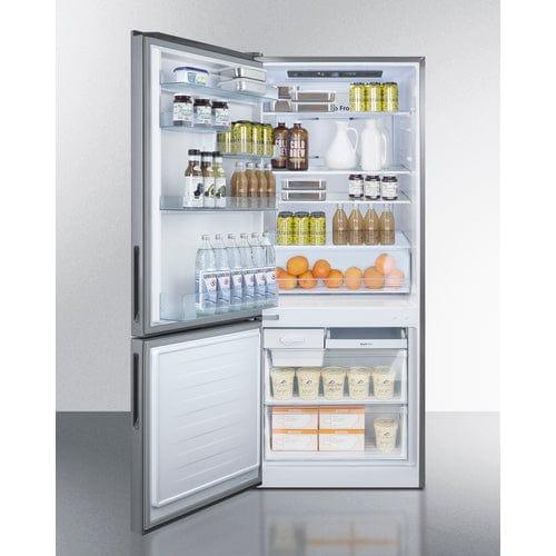 Summit Refrigerators Summit 28&quot; Wide Bottom Freezer Refrigerator FFBF279SSXLHD