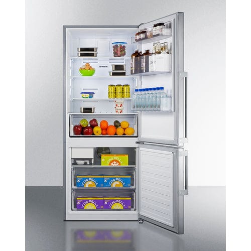 Summit Refrigerators Summit 28&quot; Wide Bottom Freezer Refrigerator FFBF284SSIM