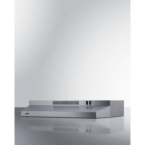 Summit Range Hoods Summit 30" Under Cabinet Convertible Range Hood, ADA Compliant H30RSSADA