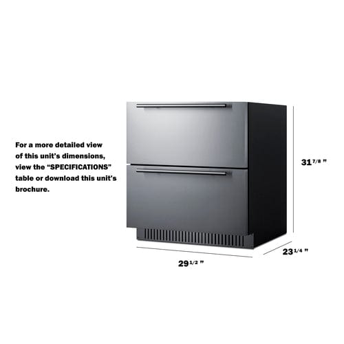 Summit Outdoor All-Refrigerator Summit 30&quot; Wide 2-Drawer All-Refrigerator, ADA Compliant SPR3032DADA