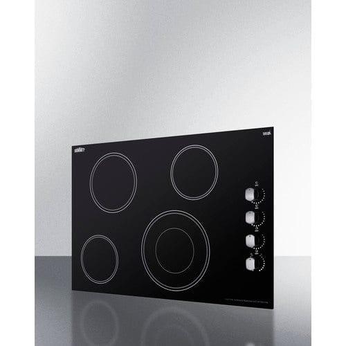 Summit Electric Cooktops Summit 30" Wide 208-240V 4-Burner Radiant Cooktop CR4B30MB
