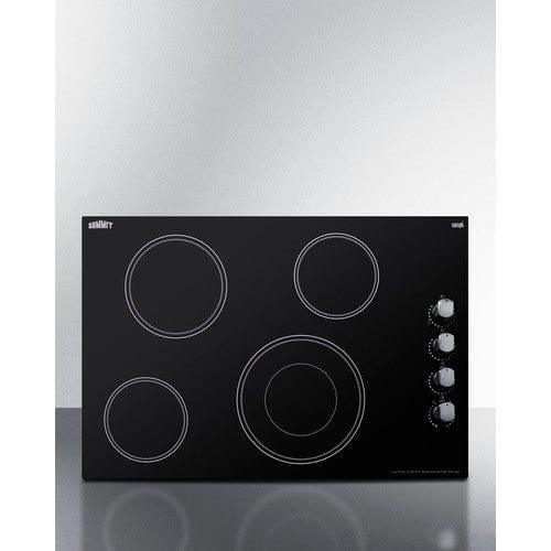 Summit Electric Cooktops Summit 30" Wide 208-240V 4-Burner Radiant Cooktop CR4B30MB