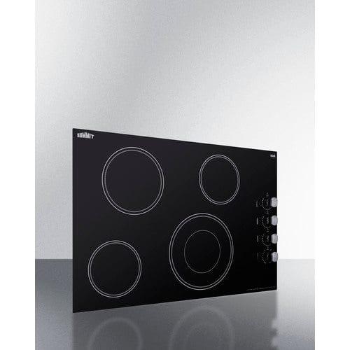 Summit Electric Cooktops Summit 30" Wide 208-240V 4-Burner Radiant Cooktop CR4B30MB