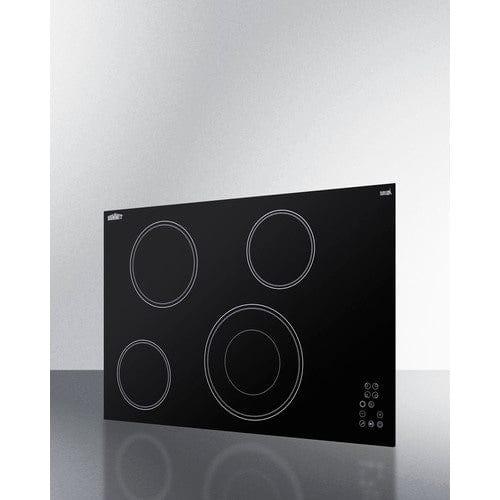 Summit Electric Cooktops Summit 30" Wide 208-240V 4-Burner Radiant Cooktop CR4B30T11B