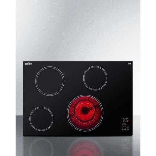 Summit Electric Cooktops Summit 30" Wide 208-240V 4-Burner Radiant Cooktop CR4B30T11B