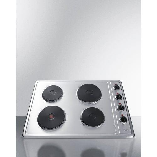Summit Summit 30" Wide 208/240V 4-Burner Solid Disk CSD4B300