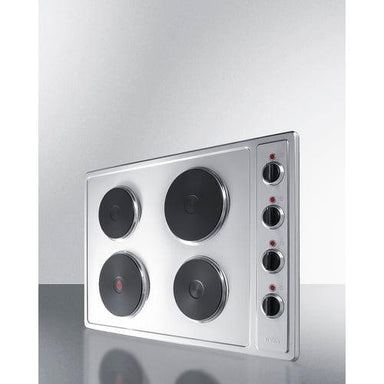 Summit Summit 30" Wide 208/240V 4-Burner Solid Disk CSD4B300