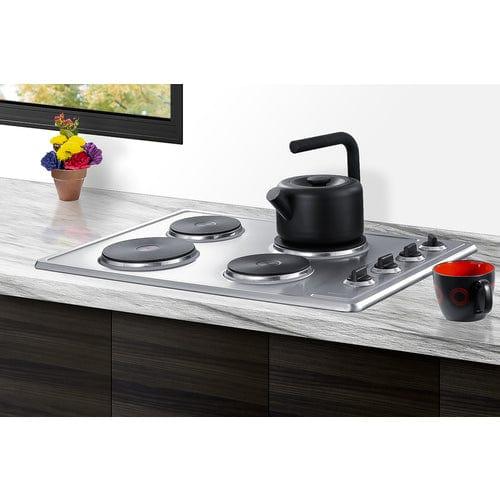 Summit Summit 30" Wide 208/240V 4-Burner Solid Disk CSD4B300