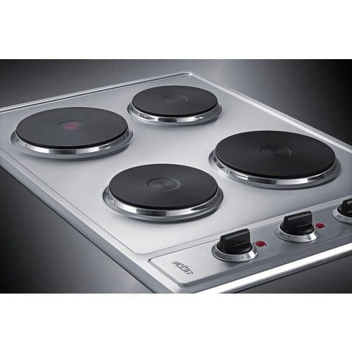 Summit Summit 30" Wide 208/240V 4-Burner Solid Disk CSD4B300