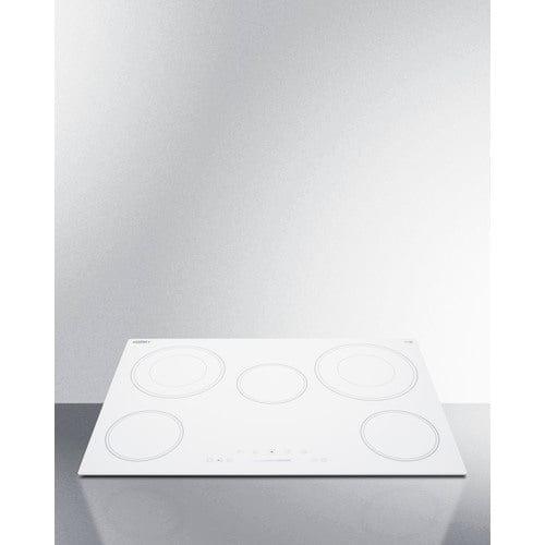 Summit Summit 30" Wide 208-240V 5-Burner Radiant Cooktop CR5B30T8W