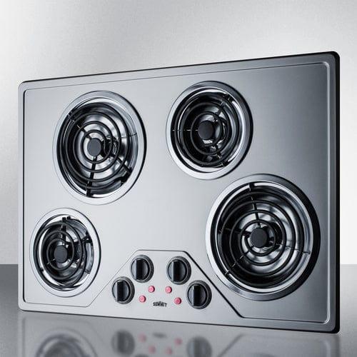 Summit Summit 30" Wide 230V 4-Burner Coil Cooktop CR430SS