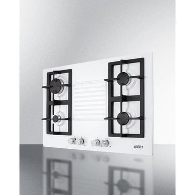 Summit Gas Cooktop Summit 30" Wide 4-Burner Natural Gas Cooktop (White) GC431W
