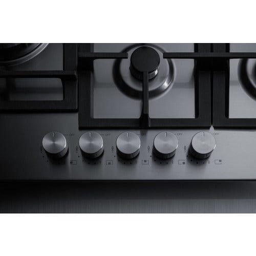 Summit Gas Cooktop Summit 30&quot; Wide 5-Burner Gas Cooktop In Stainless Steel GCJ5SS