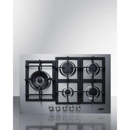 Summit Gas Cooktop Summit 30&quot; Wide 5-Burner Propane Gas Cooktop (Stainless Steel) GCJ5SSLP