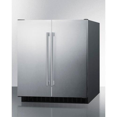 Summit Refrigerators Summit 30&quot; Wide Built-In Refrigerator-Freezer FFRF3070BSS