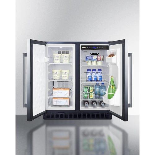 Summit Refrigerators Summit 30&quot; Wide Built-In Refrigerator-Freezer FFRF3070BSS