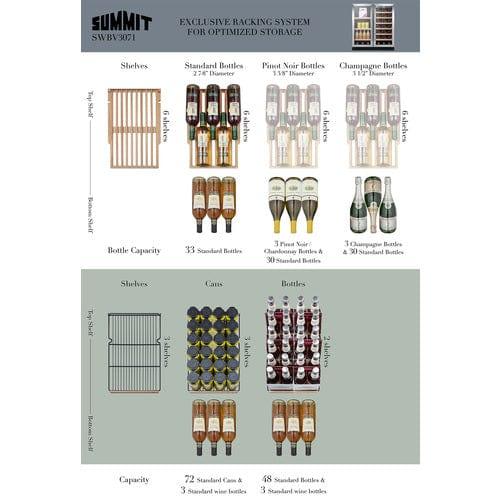 Summit Wine Cellar Summit 30" Wide Built-In Wine/Beverage Center SWBV3071