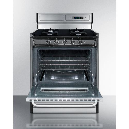 Summit Natural Gas Range/Stove Summit 30" Wide Gas Range, Open Burners TNM2307BKW