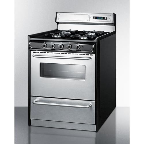 Summit Natural Gas Range/Stove Summit 30" Wide Gas Range, Open Burners TNM2307BKW