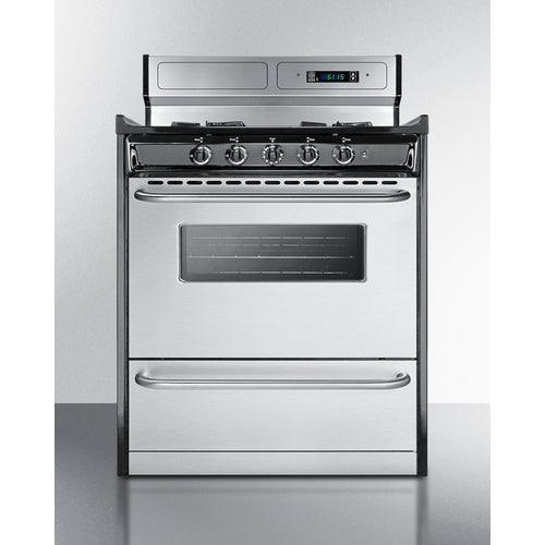 Summit Natural Gas Range/Stove Summit 30" Wide Gas Range, Open Burners TNM2307BKW