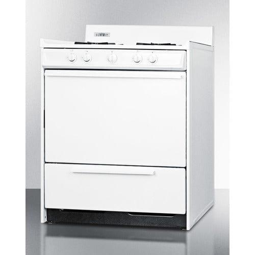 Summit Natural Gas Range/Stove Summit 30&quot; Wide Natural Gas Range, Battery Ignition (White) WNM210P