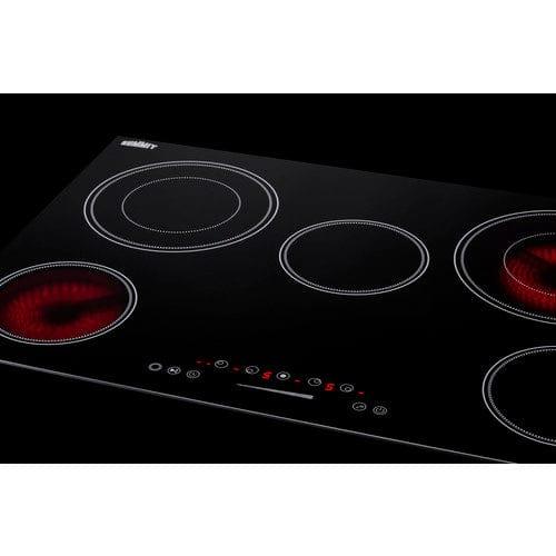 Summit Summit 36" Wide 208-240V 5-Burner Radiant Cooktop CR5B36T9B