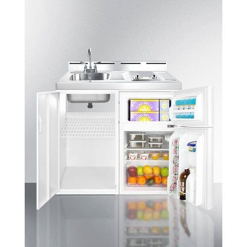 Summit Prefabricated Kitchens &amp; Kitchenettes Summit 39&quot; 39&quot; Wide All-In-One Kitchenette C39ELGLASS