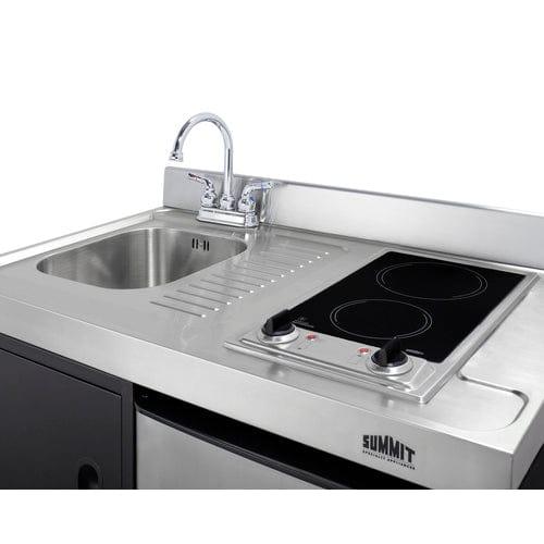 Summit Prefabricated Kitchens & Kitchenettes Summit 39" Wide All-In-One Kitchenette C39ELGLASSBK