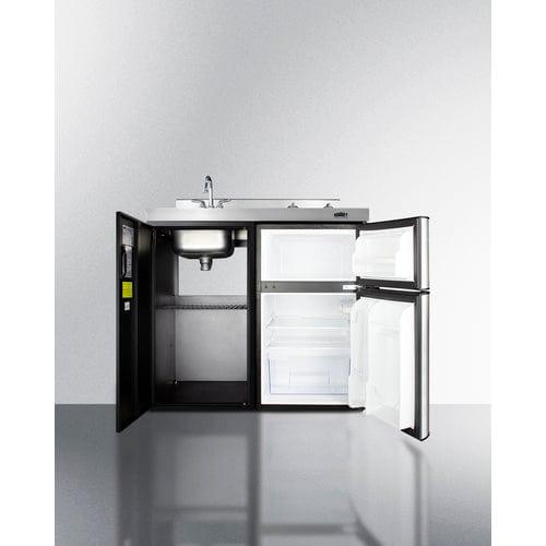 Summit Prefabricated Kitchens & Kitchenettes Summit 39" Wide All-In-One Kitchenette C39ELGLASSBK