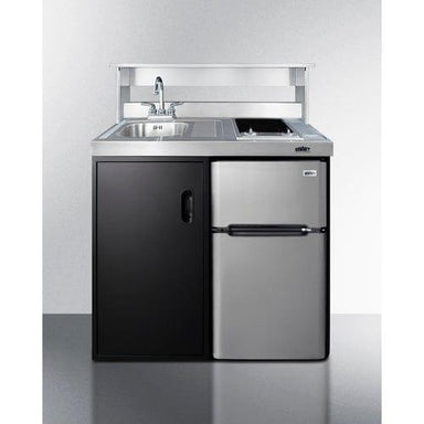 Summit Prefabricated Kitchens & Kitchenettes Summit 39" Wide All-In-One Kitchenette C39ELGLASSBK