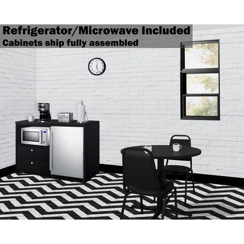 Summit Prefabricated Kitchens & Kitchenettes Summit 52" Wide Casework Suite with Refrigerator and Microwave, ADA Height CWSUITE52R