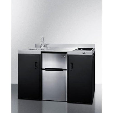 Summit Prefabricated Kitchens & Kitchenettes Summit 54" Wide All-In-One Kitchenette, ADA Counter Height CK55ADASINKL