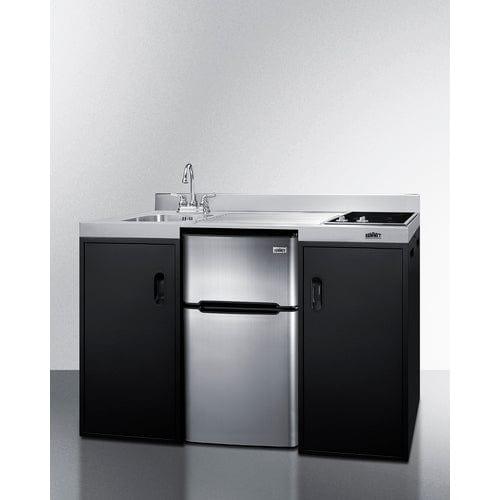 Summit Prefabricated Kitchens & Kitchenettes Summit 54" Wide All-In-One Kitchenette, ADA Counter Height CK55ADASINKL