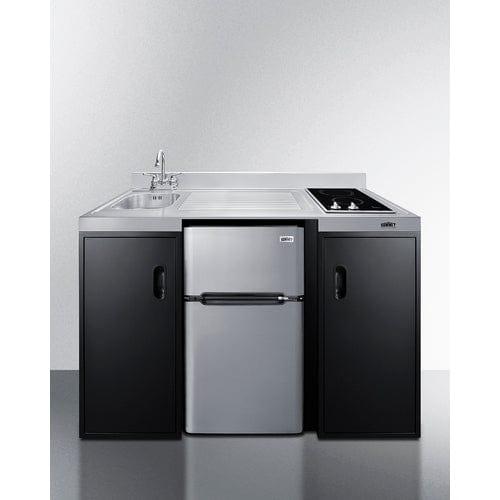 Summit Prefabricated Kitchens & Kitchenettes Summit 54" Wide All-In-One Kitchenette, ADA Counter Height CK55ADASINKL